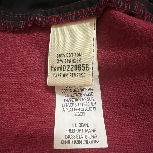 L.L. Bean Corduroy Red Pants Size 12PET - Picture 6 of 9